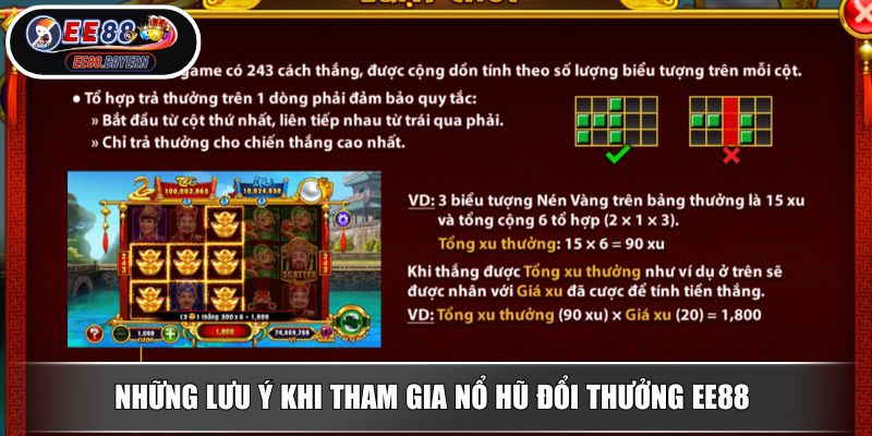Nổ Hũ Đổi Thưởng EE88 Siêu Phẩm Giải Trí Trực Tuyến Không Thể Bỏ Lỡ 4 Những lưu ý khi tham gia nổ hũ đổi thưởng EE88