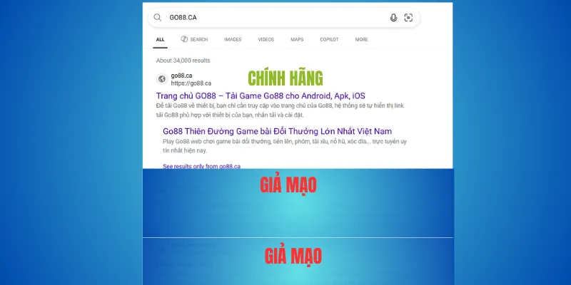 Go88 chính chủ – chỉ có go88.com và go88.ca 3 Go88.ca – miền mới được phát hành chính thức